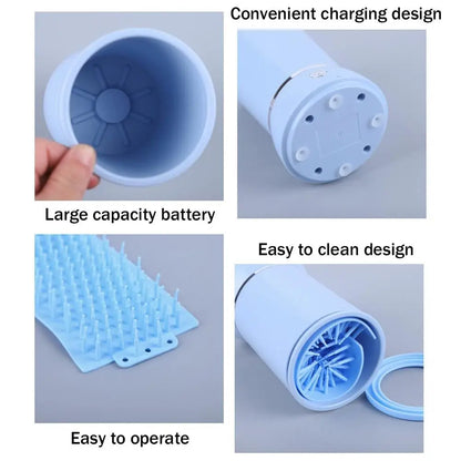 Revolutionary Portable Dog Paw Washer - Automatic Electric Cleaner for Small to Medium Dogs and Cats with USB Rechargeable Design