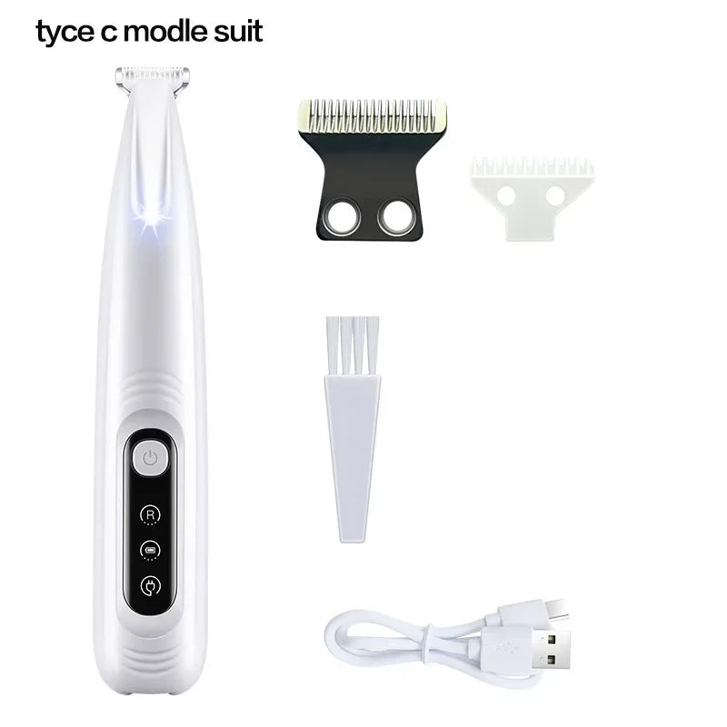 Ultimate Waterproof Dog Paw Trimmer with LED Light - Rechargeable Pet Clippers for Precision Grooming