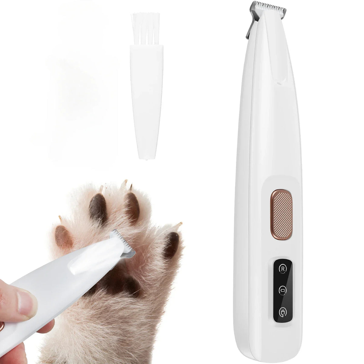 Ultimate Waterproof Dog Paw Trimmer with LED Light - Rechargeable Pet Clippers for Precision Grooming