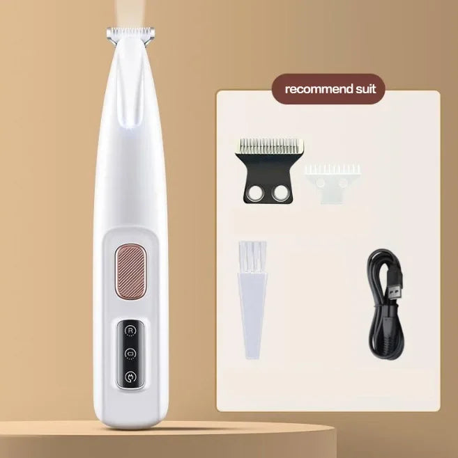 Ultimate Waterproof Dog Paw Trimmer with LED Light - Rechargeable Pet Clippers for Precision Grooming