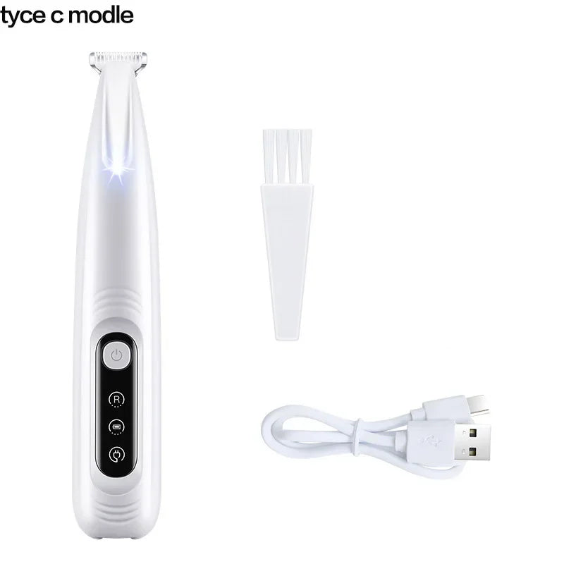 Ultimate Waterproof Dog Paw Trimmer with LED Light - Rechargeable Pet Clippers for Precision Grooming