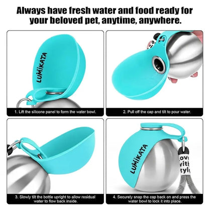Lumikata 2-in-1 Portable Dog Water Bottle